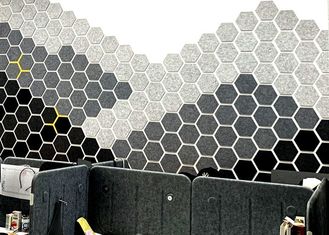 9mm Fire Rated  High Density Polyester Fiber Acoustic Panel Hexagon
