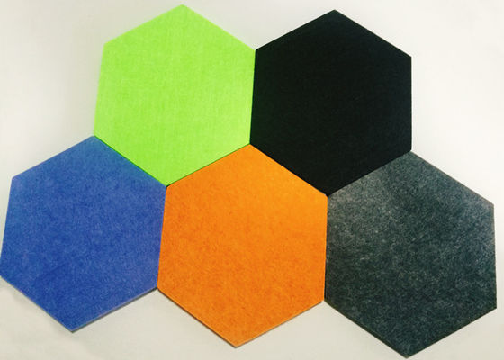 Multicolored Theater Hexagon Sound Absorbing Panels Baffles Nail Installation