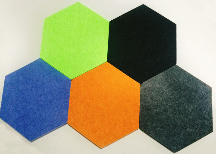 Multicolored Theater Hexagon Sound Absorbing Panels Baffles Nail Installation