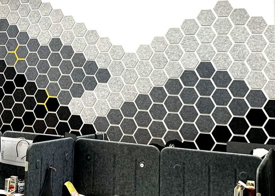 9mm Fire Rated  High Density Polyester Fiber Acoustic Panel Hexagon